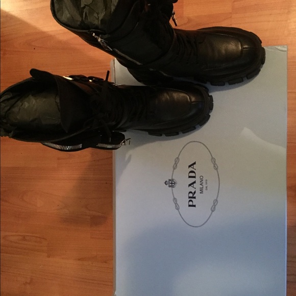 Prada Monolith Leather Boots - Picture 8 of 8